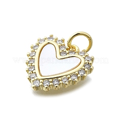 Brass Micro Pave Clear Cubic Zirconia Pendants&nbsp;KK-V010-03G-02