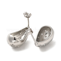 Brass with Cubic Zirconia Stud Earrings&nbsp;EJEW-G381-02P