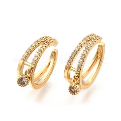 Brass Micro Pave Clear Cubic Zirconia Cuff Earrings&nbsp;EJEW-F370-11G