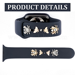 6Pcs 6 Styles Bees Zinc Alloy with Enamel Watch Band Studs&nbsp;FIND-UN0003-39