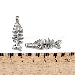 海をテーマにした304ステンレススチールペンダント  変色防止  魚  32x10x4mm  穴：5x3mm&nbsp;STAS-F317-01I-P