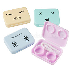 4袋4色入りプラスチックコンタクトレンズケアツールセット  ケースを含める  ピンセットとアプリケーター  ミックスカラー  47x60x14mm  1袋/色&nbsp;AJEW-TAD0001-02