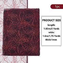 ハロウィンスパイダー模様ポリエステルメッシュレース生地  衣料品用  レッド  160x0.1cm&nbsp;SENE-WH0003-04B