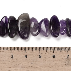 天然石アメジストビーズ連売り  ナゲット  タンブルストーン  13~23.5x7~12x3~8mm  穴：1mm  約56~59個/連  15.75~15.94インチ（40~40.5cm）&nbsp;G-C253-05