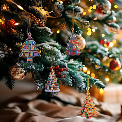 4 Bags 4 Styles Acrylic Christmas Tree Pendant Decorations&nbsp;AJEW-DC0003-57A