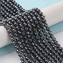 テラヘルツストーンビーズ連売り  多面カット  ラウンド  4mm  穴：0.8mm  約91個/連  15.47インチ（39.3cm）&nbsp;G-G048-A01-02