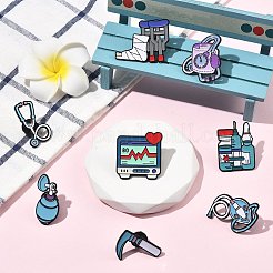 8Pcs 8 Styles Medical Theme Enamel Pins&nbsp;JEWB-CJ0003-62