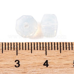 透明なk9ガラスビーズ  多面カット  ロンデル  ホワイトオパール  8x5mm  穴：1.2mm&nbsp;GLAA-E048-31