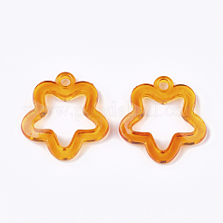 透明なアクリルパーツ  花  ミックスカラー  32x30x5mm  穴：3mm  約345個/500g&nbsp;TACR-S133-074