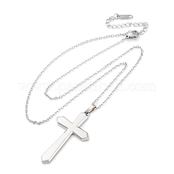 Cross 304 Stainless Steel Pendant Necklaces&nbsp;NJEW-H059-09P