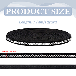 10 Yards Black Nylon Ribbon&nbsp;SRIB-WH0012-09B
