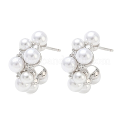Brass Micro Pave Cubic Zirconia Stud Earrings for Women&nbsp;EJEW-A168-18P