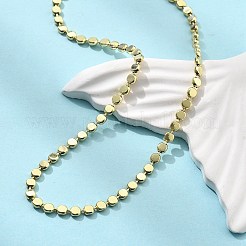 Brass Flat Ball Chain Necklaces for Women&nbsp;NJEW-U035-01G