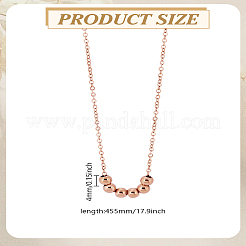 1Pc 304 Stainless Steel Slider Round Beads Pendant Necklaces&nbsp;NJEW-LP0003-10RG