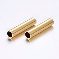 304ステンレスチューブビーズ  ゴールドカラー  30x6mm  穴：5mm&nbsp;STAS-O098-07G-05