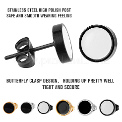 12Pcs 6 Colors 304 Stainless Steel Enamel Stud Earrings for Men Women&nbsp;EJEW-FI0002-94