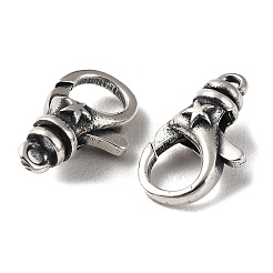 タイスターリングシルバーカニカン925個  スター  アンティークシルバー  15x9x5mm  穴：1.5mm&nbsp;STER-D003-20AS