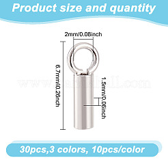 30Pcs 3 Colors 925 Sterling Silver Cord Ends&nbsp;FIND-GO0002-60
