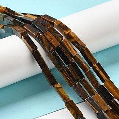 天然石タイガーアイビーズ連売り  長方形  13~14x4~4.5x4~4.5mm  穴：1.2mm  約28個/連  15.08''（38.3センチメートル）&nbsp;G-E612-C04