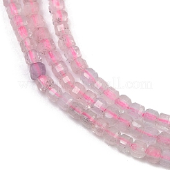天然石モルガナイトビーズ連売り  グレードAA  ファセットテーブルカットキューブ  2~2.5x2~2.5x2.5mm  穴：0.6mm  約174個/連  15.63''（39.7センチメートル）&nbsp;G-M096-B02-01