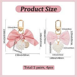 4Pcs 2 Styles Alloy & Velvet & Polyester Pendant Decorations&nbsp;KEYC-SP0001-25C