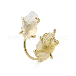 Natural Lemon Quartz Cuff Rings&nbsp;RJEW-B122-02G-01