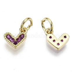 Brass Micro Pave Cubic Zirconia Charms&nbsp;KK-N227-33G-NF