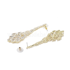 Brass Micro Pave Cubic Zirconia Stud Earrings&nbsp;EJEW-B046-21G