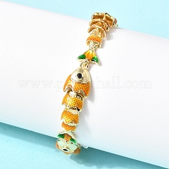 Brass Micro Pave Cubic Zirconia Link Chain Bracelets for Women&nbsp;BJEW-H639-01G