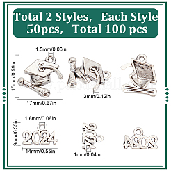 100Pcs 2 Styles Tibetan Style Alloy Charms&nbsp;TIBE-SC0001-88