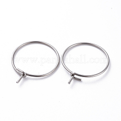 316 Surgical Stainless Steel Hoop Earring Findings&nbsp;STAS-J025-01G-P-P