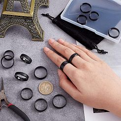 14Pcs 7 Size 201 Stainless Steel Plain Band Ring for Men Women&nbsp;RJEW-DC0001-06A