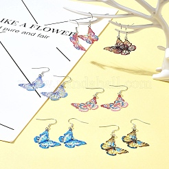 DIY Butterfly 430 Stainless Steel Etched Metal Embellishments Dangle Earring Jewelry Making Kits&nbsp;DIY-FS0007-46