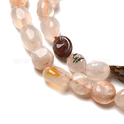 天然石桜色アゲート瑪瑙ビーズ連売り  ナゲット  7~14x4~8x4~7mm  穴：1mm  約44~50個/連  38.5~39.5cm&nbsp;G-I351-A07