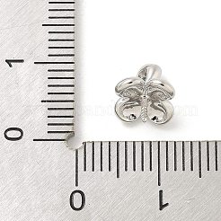 真鍮製ペンダントベイル  花  プラチナ  9x9x9mm  穴：2.5x1.5mm&nbsp;KK-G518-09P