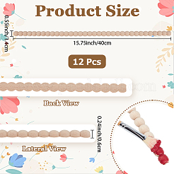 装飾用木製トリム12個  家の壁のモールディングトリムエッジ  古いレース  400x14x6mm&nbsp;AJEW-GF0012-88B