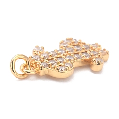Brass Micro Pave Cubic Zirconia Pendants&nbsp;ZIRC-O044-18G