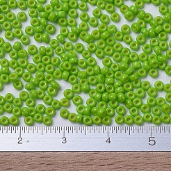 MIYUKIラウンドロカイユビーズ  日本製シードビーズ  （rr4471)デュラコート染め不透明キウイ  11/0  2x1.3mm  穴：0.8mm  約1100PCS /ボトル  10 G /ボトル&nbsp;SEED-JP0008-RR4471