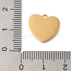 PVD真空メッキ201ステンレススチールペンダント  ハートチャーム  18KGP本金メッキ  14x15x1mm  穴：1.4mm&nbsp;STAS-C111-43G