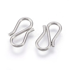 変色しにくい304ステンレススチール製S字フック留め具  ステンレス鋼色  12.5x6x1mm&nbsp;X-STAS-O118-67P