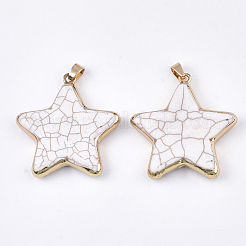 Electroplate Synthetic Turquoise Pendants&nbsp;G-S344-65I
