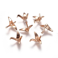 合金ビーズ  折り鶴  ライトゴールド  16x21x8mm  穴：1.4mm&nbsp;X-PALLOY-WH0067-64LG