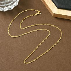 1.5mm Rack Plating Brass Singapore Chain Necklaces for Women Men&nbsp;MAK-L044-22G