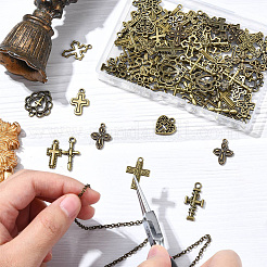 100 Pcs 20 Styles Tibetan Style Alloy Pendants&nbsp;FIND-CJ0003-90