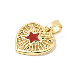 Brass Pave Clear Cubic Zirconia Pendants&nbsp;KK-G554-06G-01
