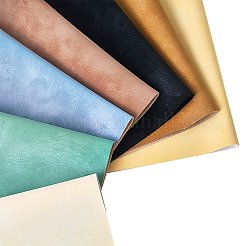 7枚 7色 つや消しPVC イミテーションレザー生地  DIYクラフト用品  ミックスカラー  330x200mm  1pc /カラー&nbsp;DIY-CL0002-20B