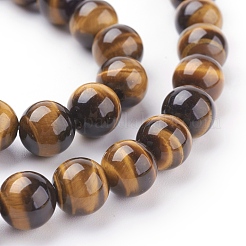 Natural Tiger Eye Beads Strands&nbsp;G-G099-8mm-4