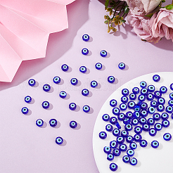 2Strands Handmade Evil Eye Lampwork Beads Strands&nbsp;LAMP-HY0001-14