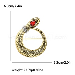 バックパックの服のための合金のラインストーンのブローチ  ヘビ  シャム  60x52mm&nbsp;PW-WGD2E9A-01
