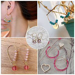 80Pcs 5 Style 316 Surgical Stainless Steel Hoop Earrings Findings&nbsp;STAS-TA0005-45